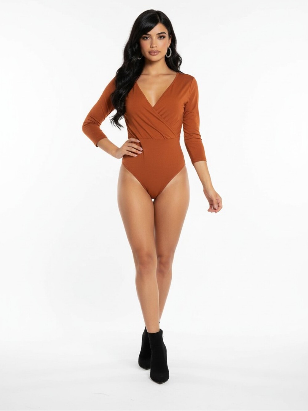 Fashion Nova Terracotta Wrap Bodysuit Size S